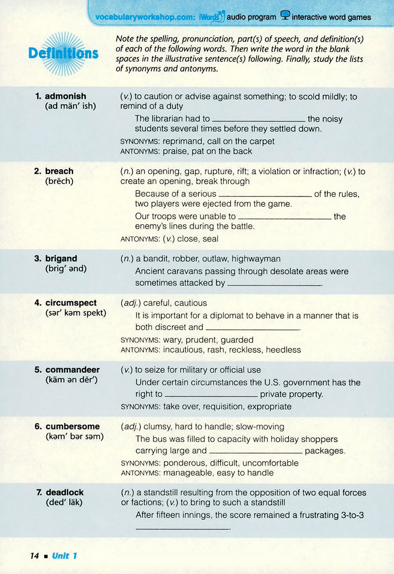 《Vocabulary Workshop G1-5+A-H全13册》英语教材带答案