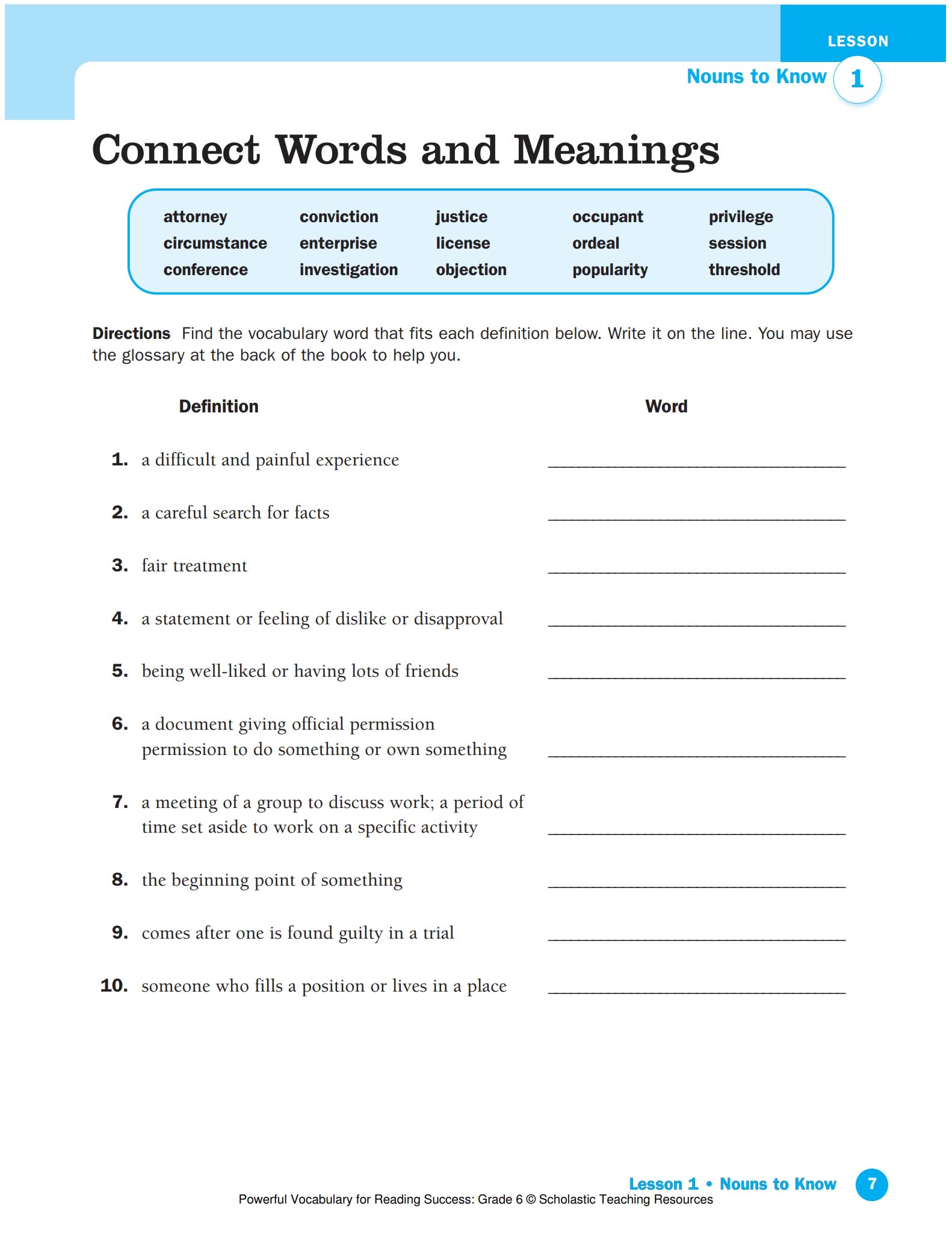学乐词汇提升阅读理解练习册Powerful Vocabulary for Reading Success
