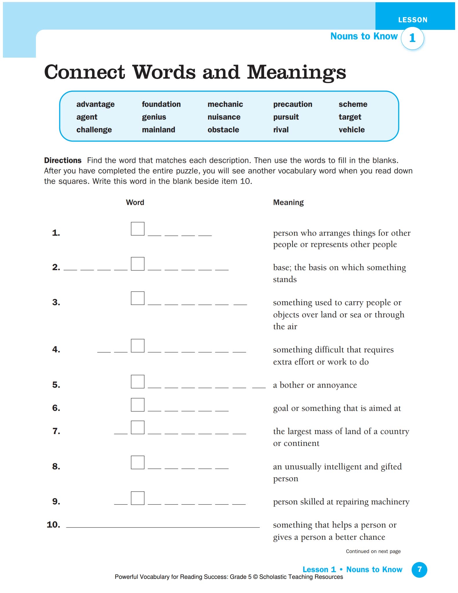 学乐词汇提升阅读理解练习册Powerful Vocabulary for Reading Success