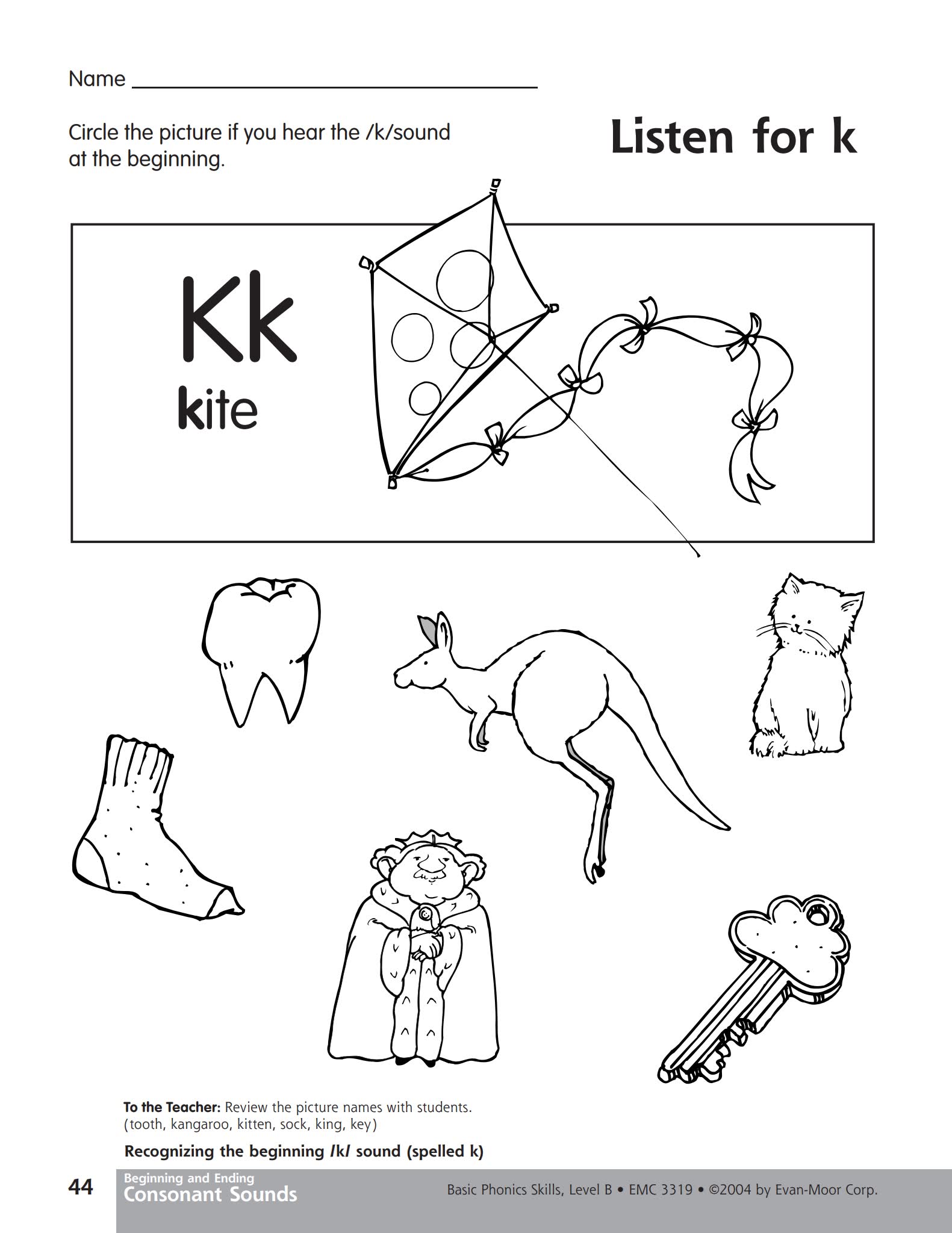 自然拼读入门练习册 Evan Moor Basic Phonics Skills