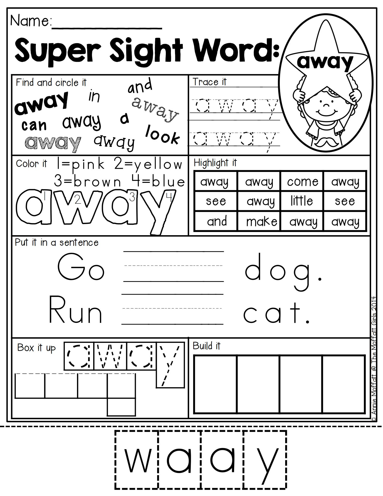 Sight Word Super Stars高频词练习纸