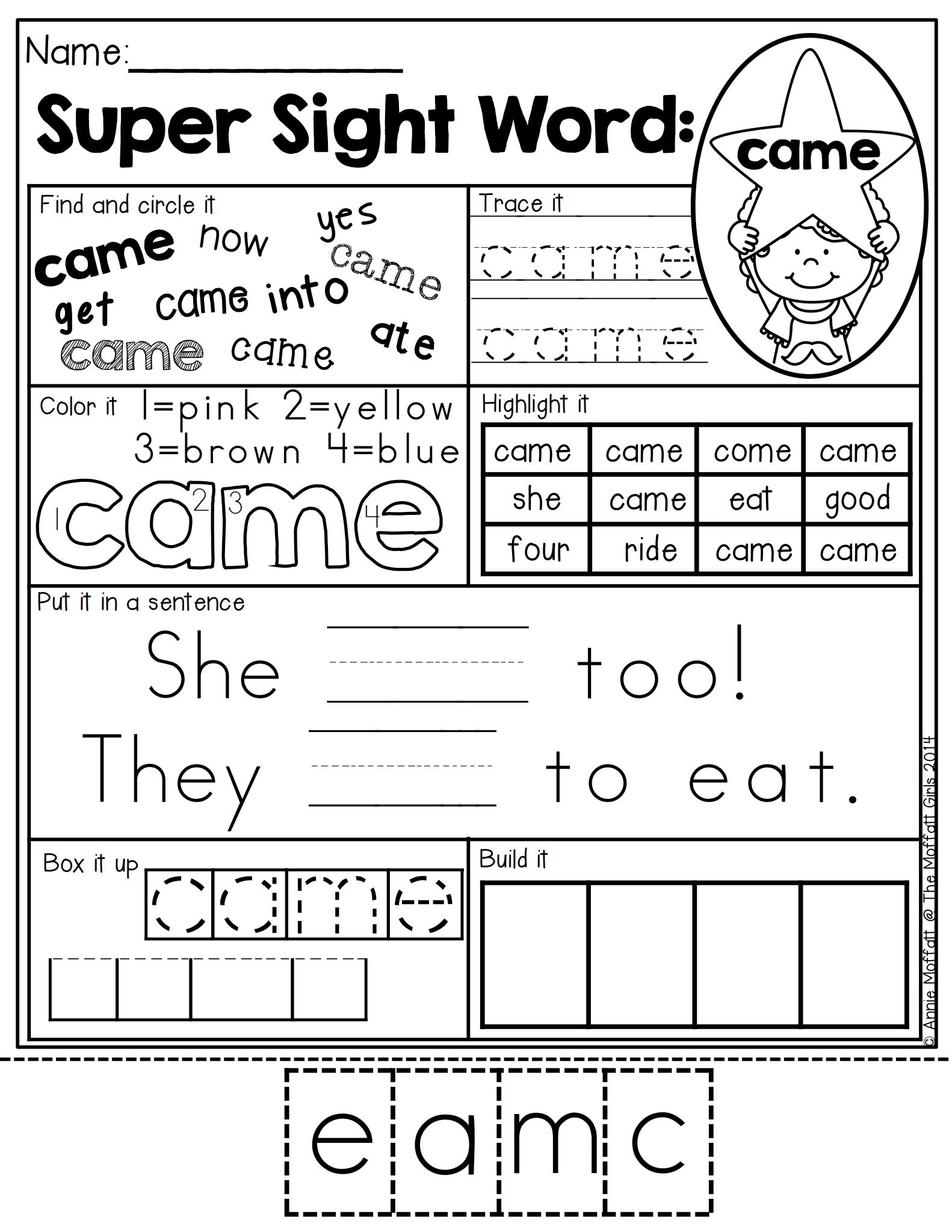 Sight Word Super Stars高频词练习纸