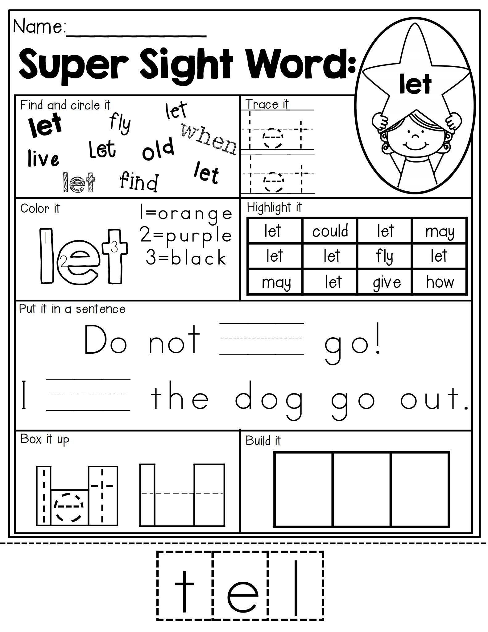 Sight Word Super Stars高频词练习纸