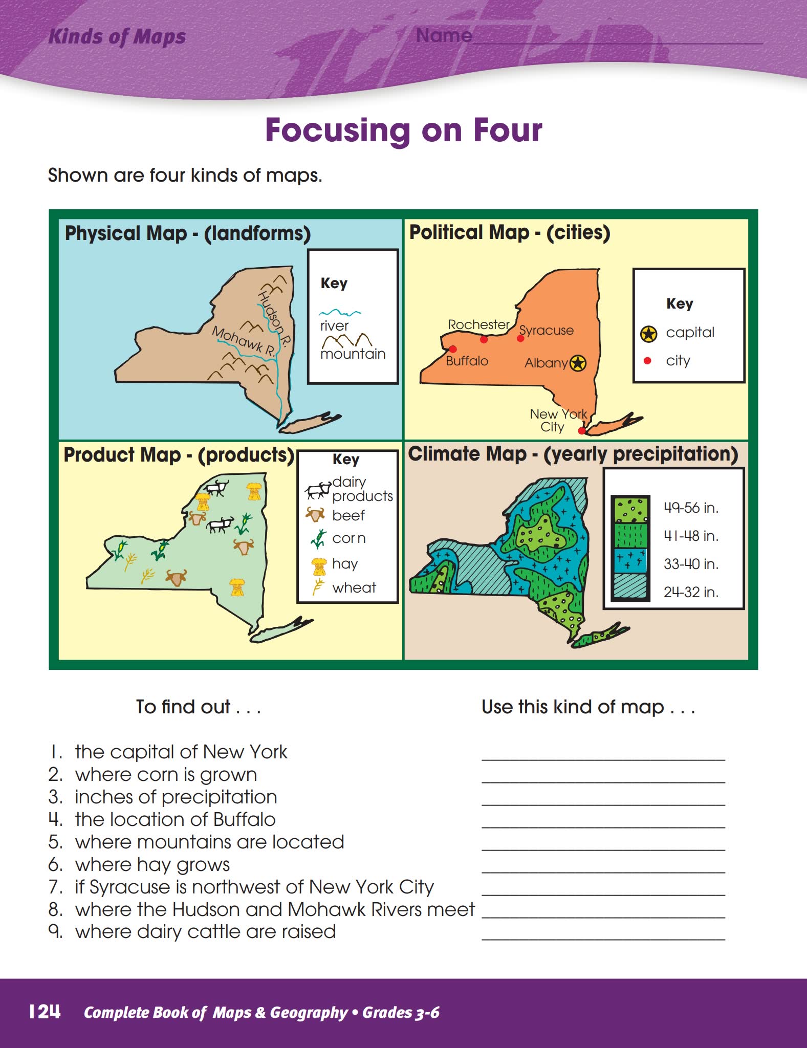 美国原版小学生地理学习手册The Complete Book of Maps and Geography