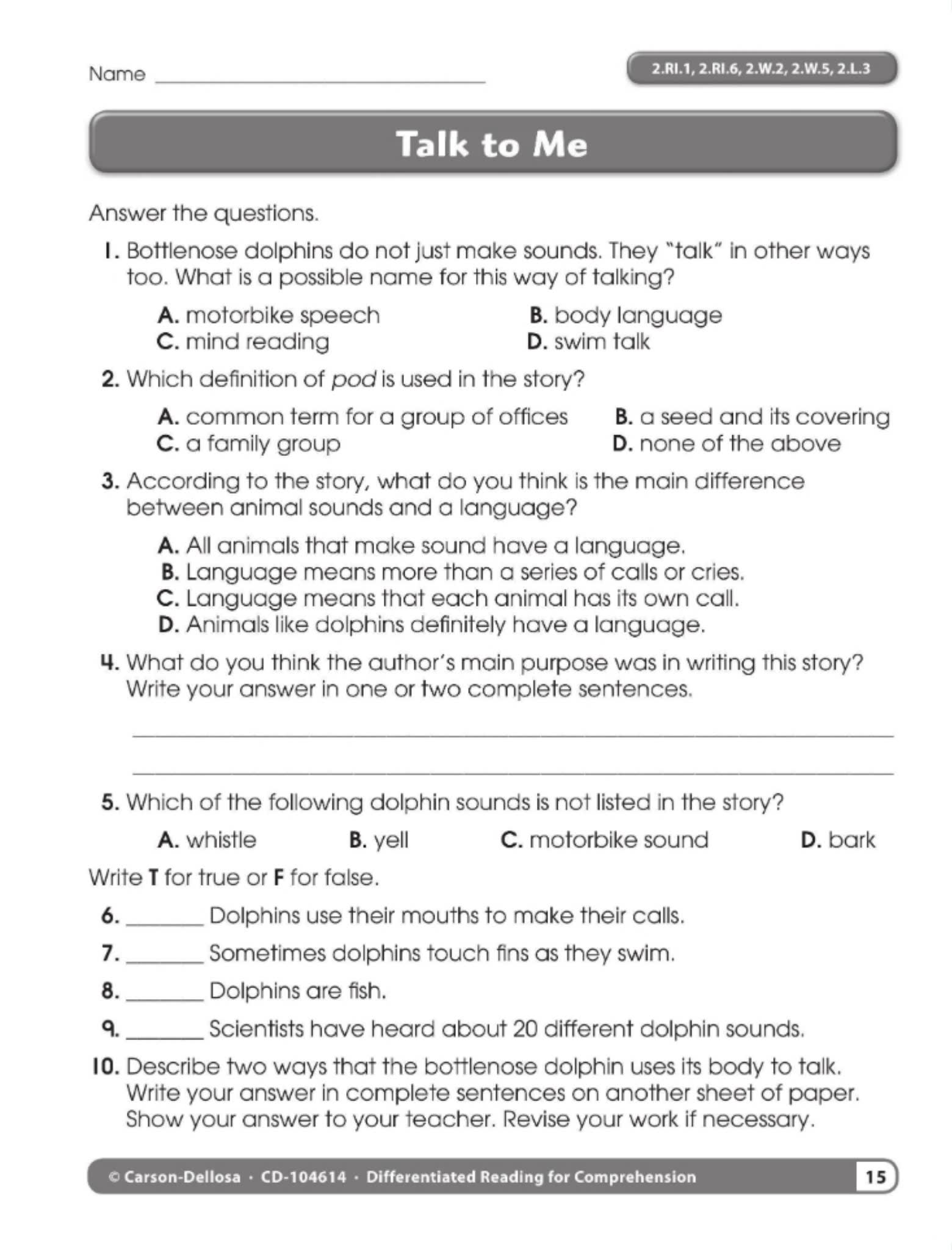 差异化阅读练习册 Differentiated Reading for Comprehension