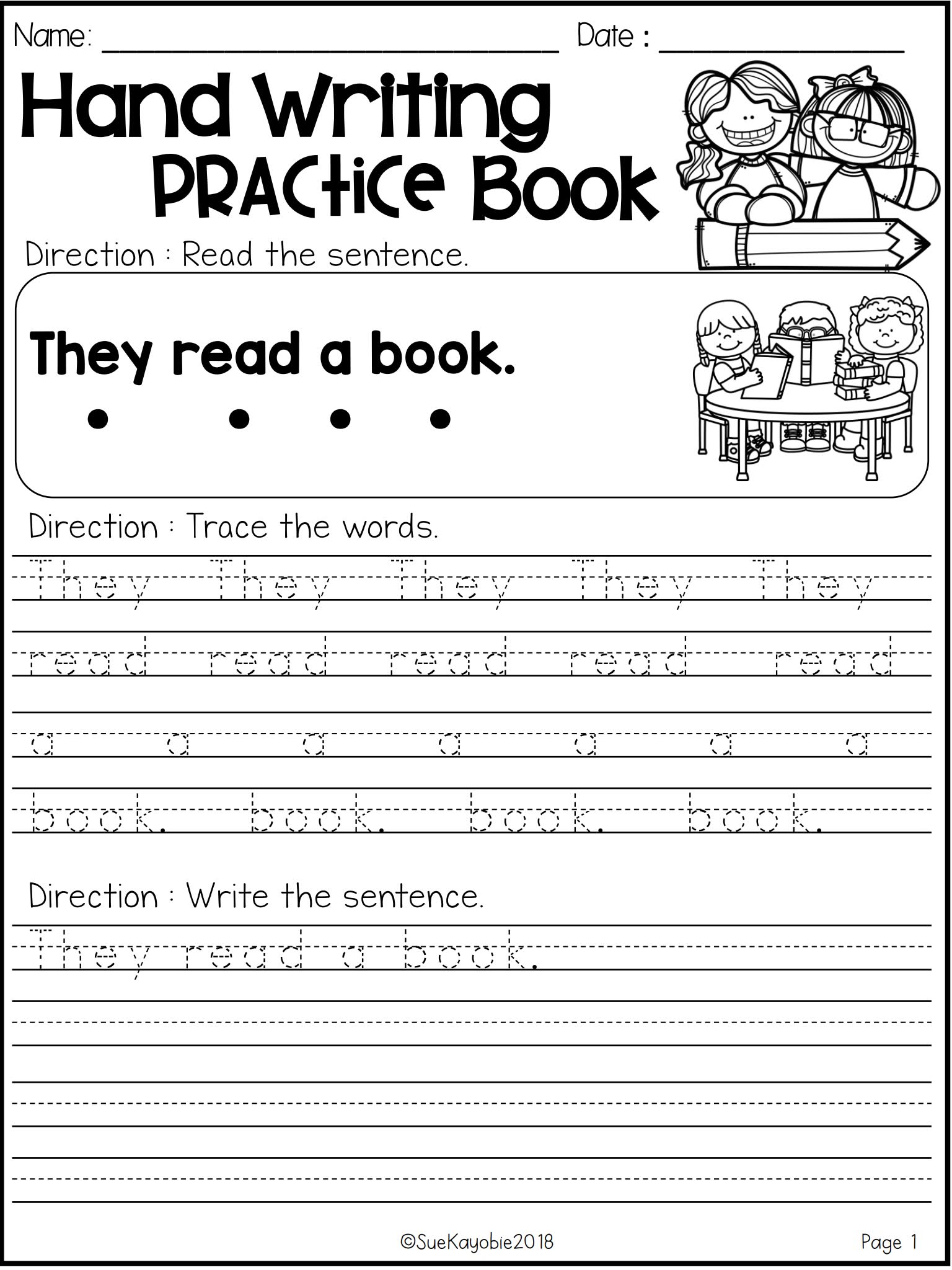 英文书写入门练习纸 Hand Writing Practice Book