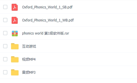 《牛津拼读世界Oxford Phonics World》1-5册PDF音频视频